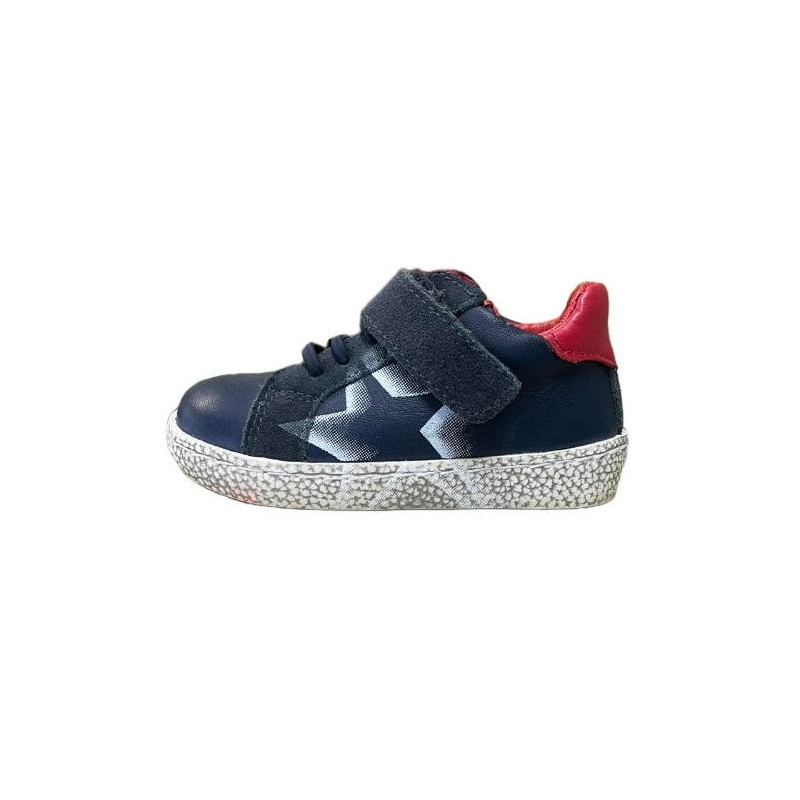 GRUNLAND JUNIOR SNEAKER IN PELLE NOON pp0434 BLU