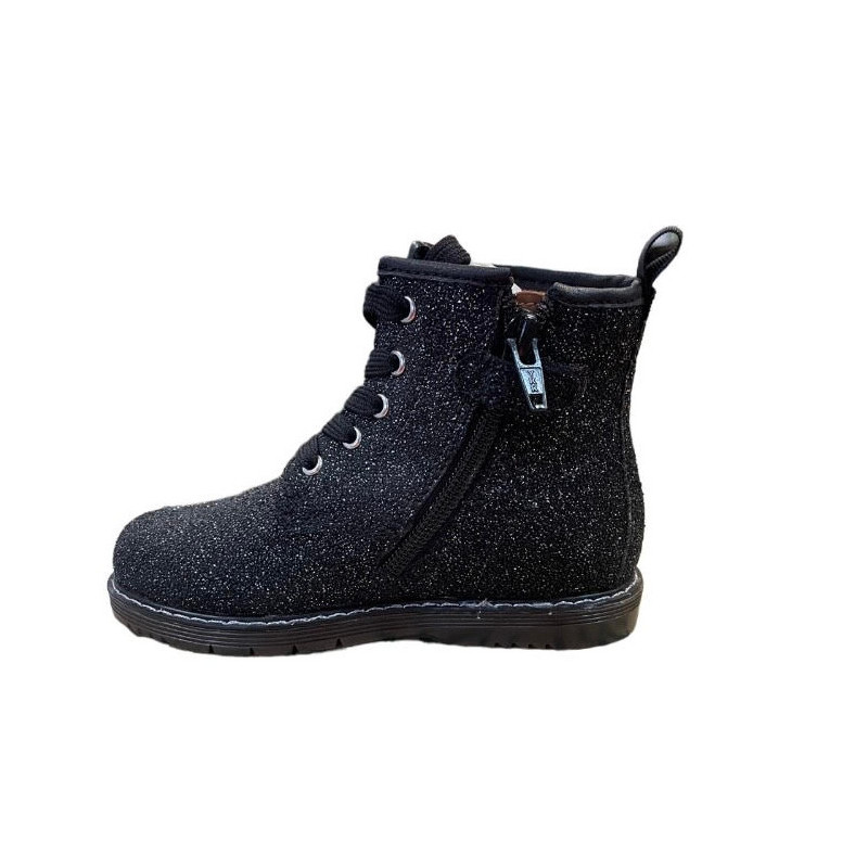 GRUNLAND JUNIOR ANFIBIO BAMBINA  GLITTER CON ZIP LATERALE nill pp0044 NERO